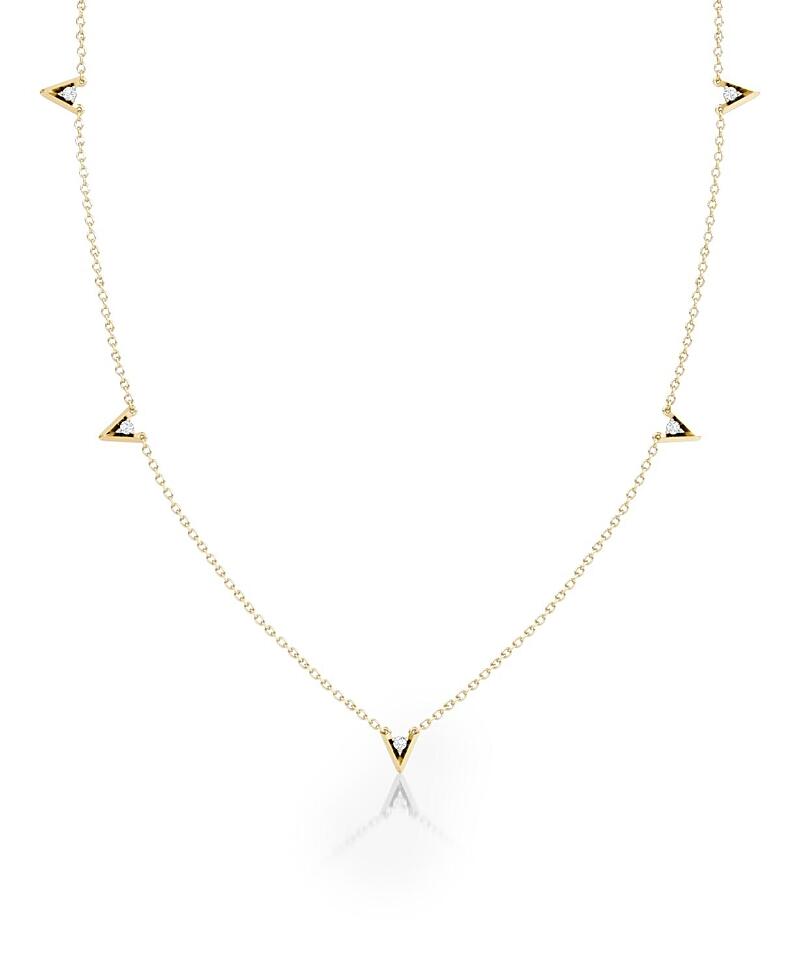 Vrai Lab Grown Diamond Round Brilliant V Petite Station Necklace in 14K Gold, .10 ct. t. w. Cover