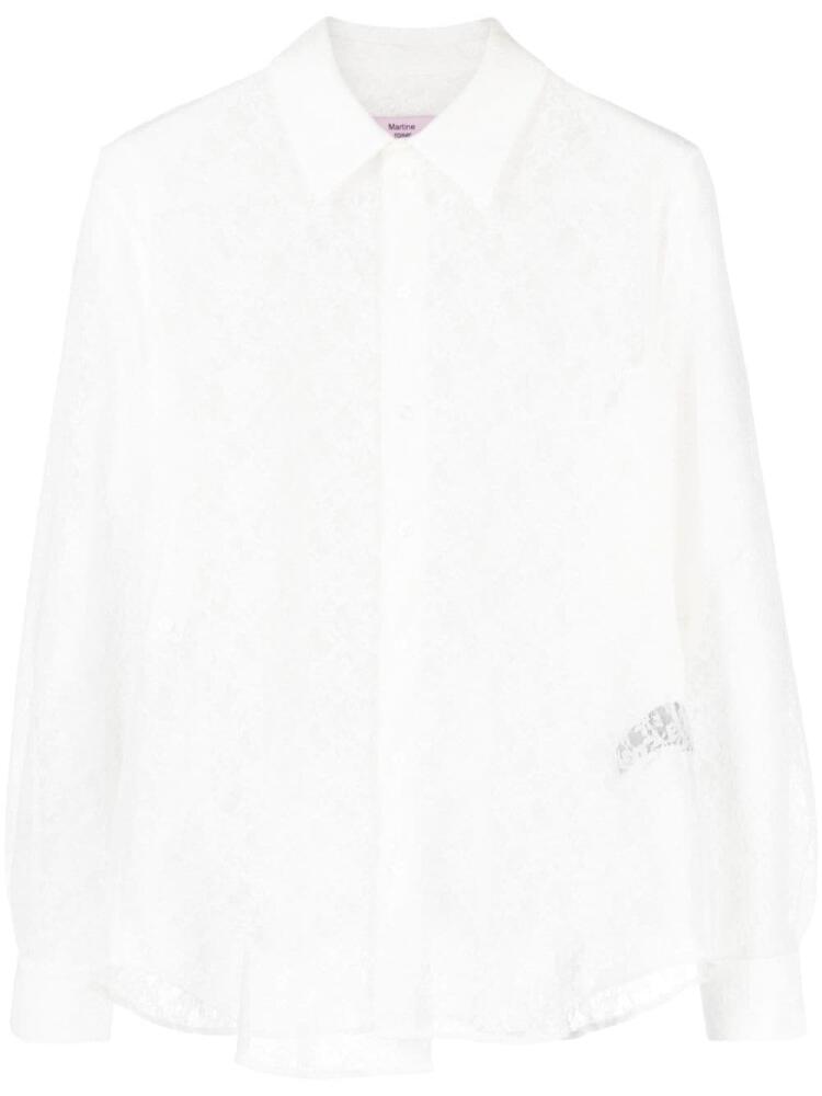 Martine Rose floral-lace wrap shirt - White Cover