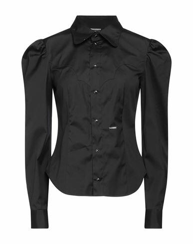 Dsquared2 Woman Shirt Black Cotton, Elastane Cover