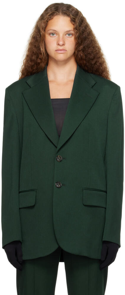 MM6 Maison Margiela Green Two-Button Blazer Cover