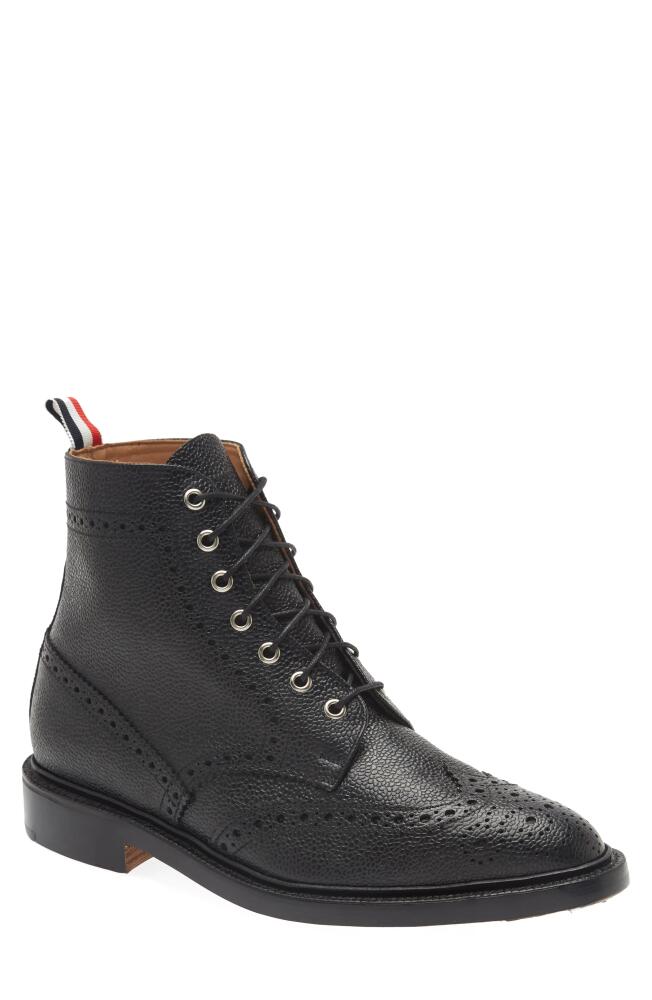 Thom Browne Classic Wingtip Lace-Up Boot in Black Cover