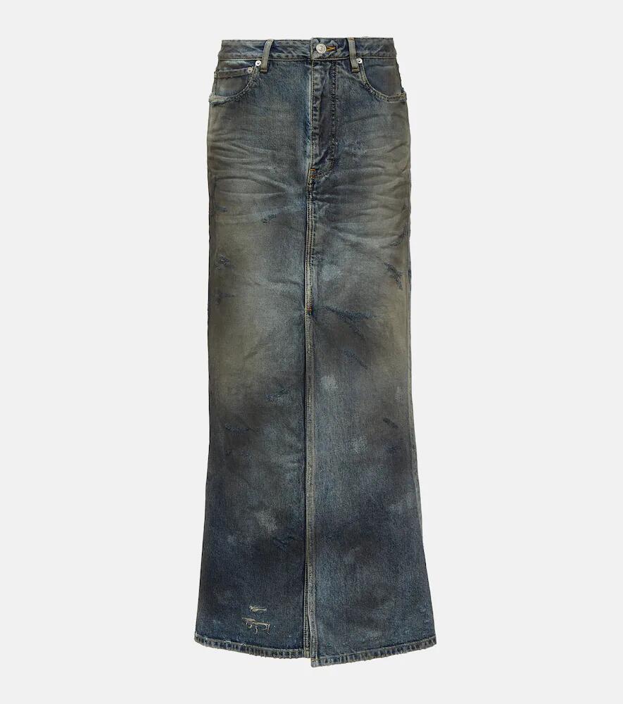 Balenciaga Bleached denim maxi skirt Cover