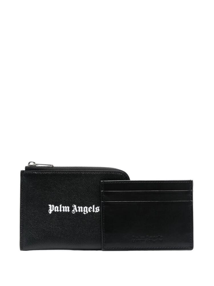 Palm Angels logo-print zip-fastening wallet - Black Cover