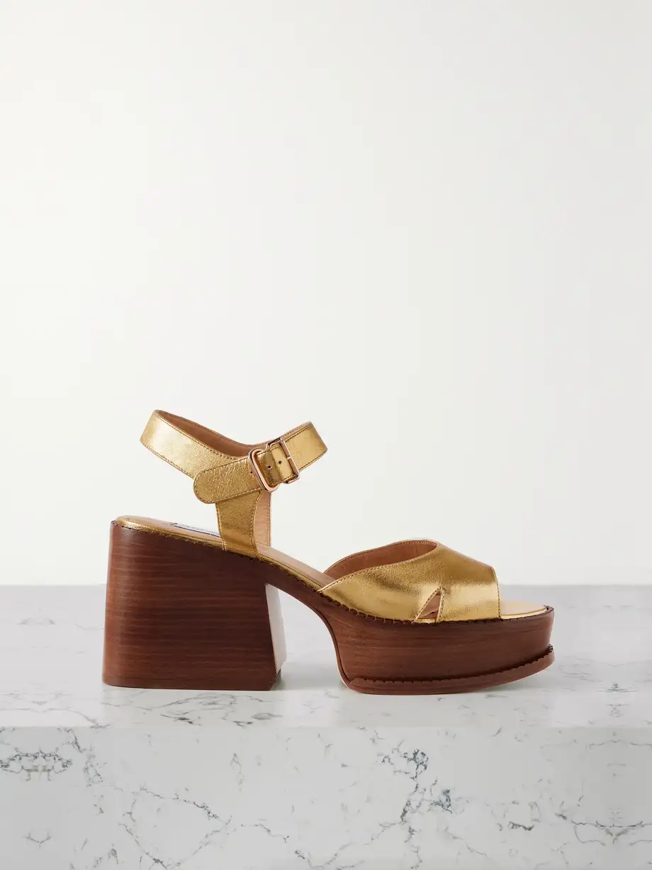 Gabriela Hearst - Zuri Platform Leather Sandals - Gold Cover