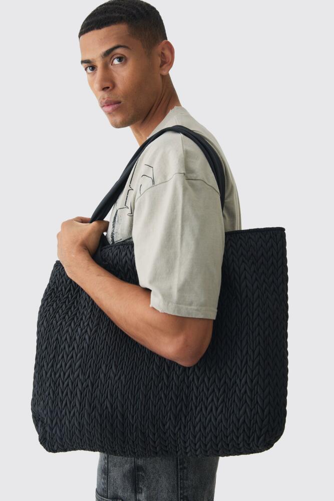 boohoo Mens Quilted Tote Bag In Black Cover