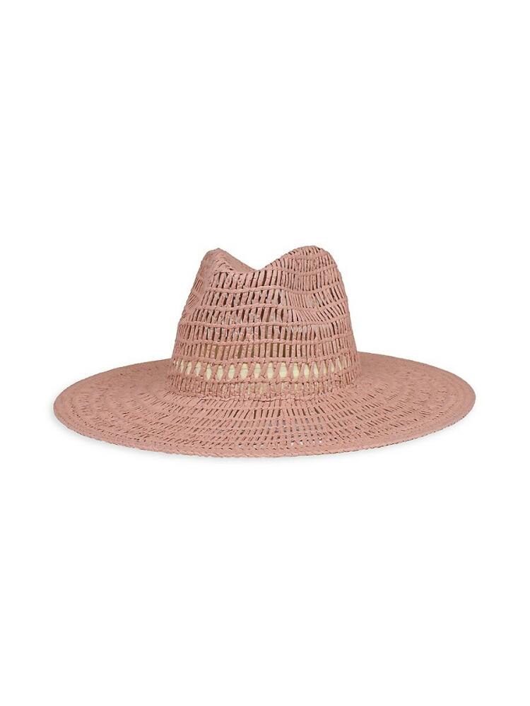 MARCUS ADLER Women's Cutout Straw Sun Hat - Blush Cover