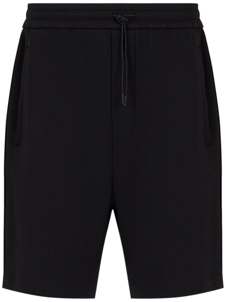 Emporio Armani logo-tape drawstring bermuda shorts - Black Cover