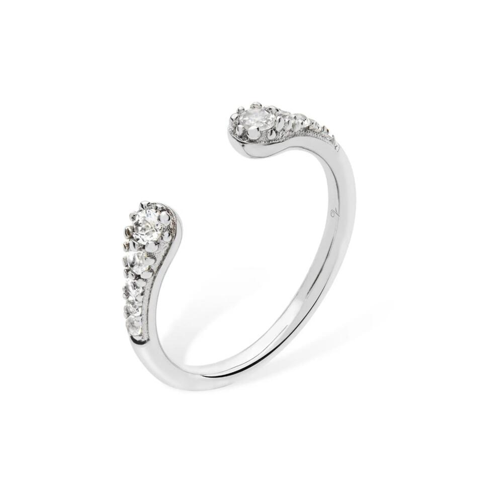 Lucy Quartermaine Open Skinny Drip Ring with White Topaz in Sterling Silver Cover