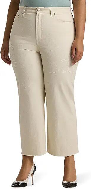 LAUREN Ralph Lauren Plus-Size High-Rise Relaxed Cropped Jean (Mascarpone Cream Wash) Women's Jeans Cover