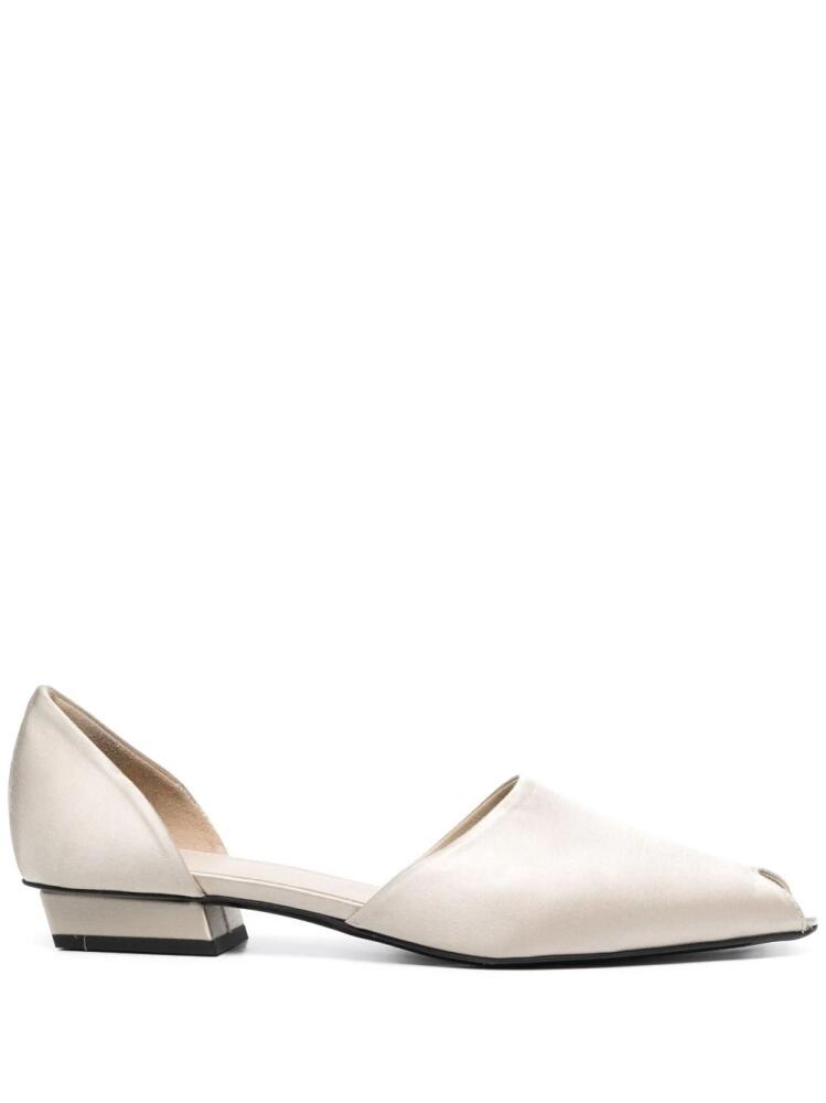 TOTEME peep-toe satin flats - Neutrals Cover