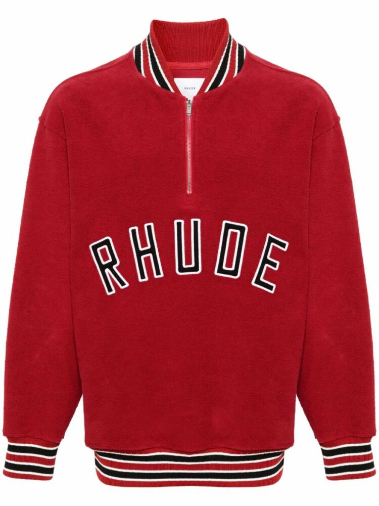 RHUDE Varsity half-zip sweatshirt - Red Cover