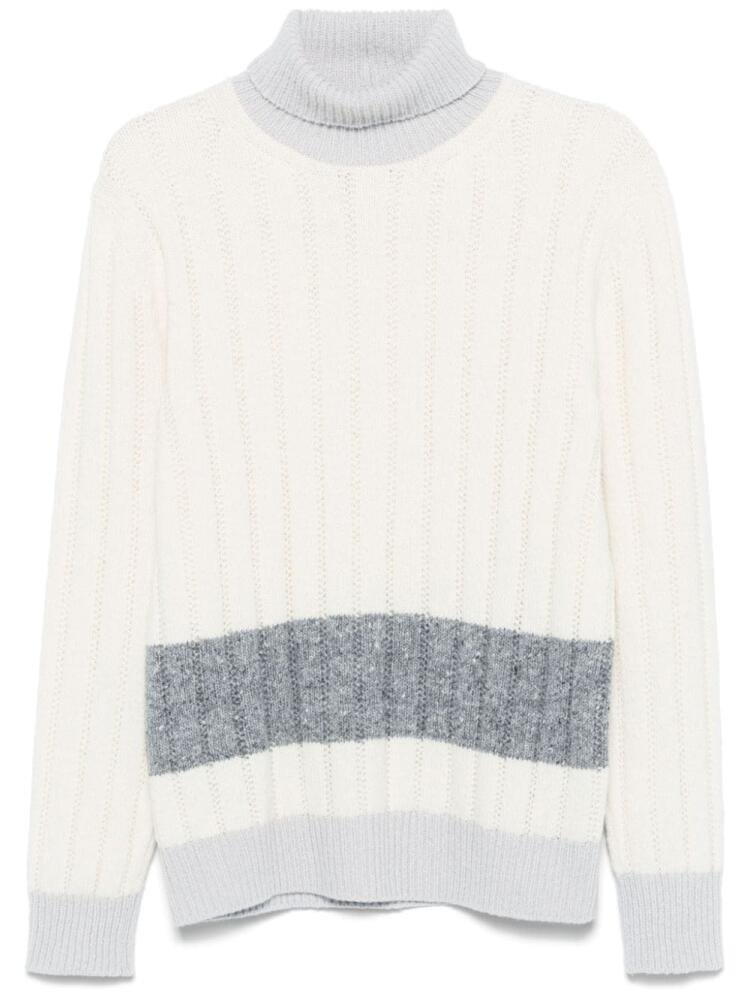 Eleventy ribbed-knit sweater - White Cover