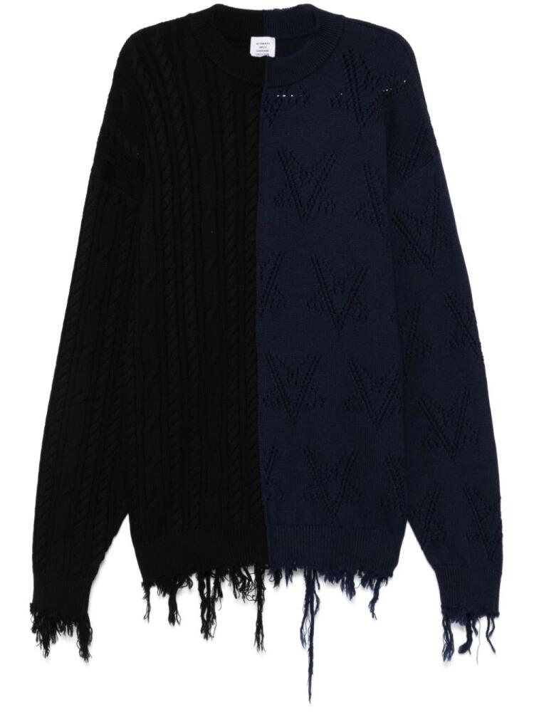 VETEMENTS Split sweater - Black Cover