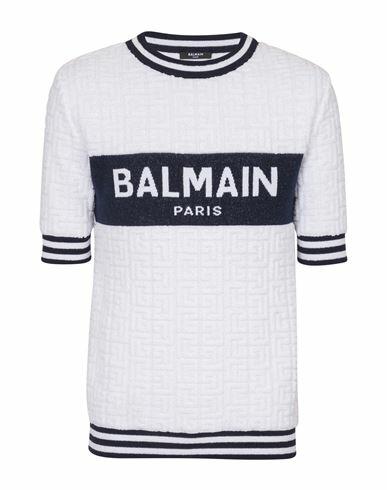 Balmain Man T-shirt White Cotton, Virgin Wool, Polyamide Cover