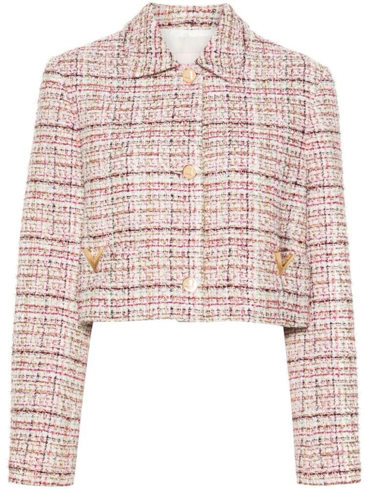 Valentino Garavani metallic tweed jacket - White Cover