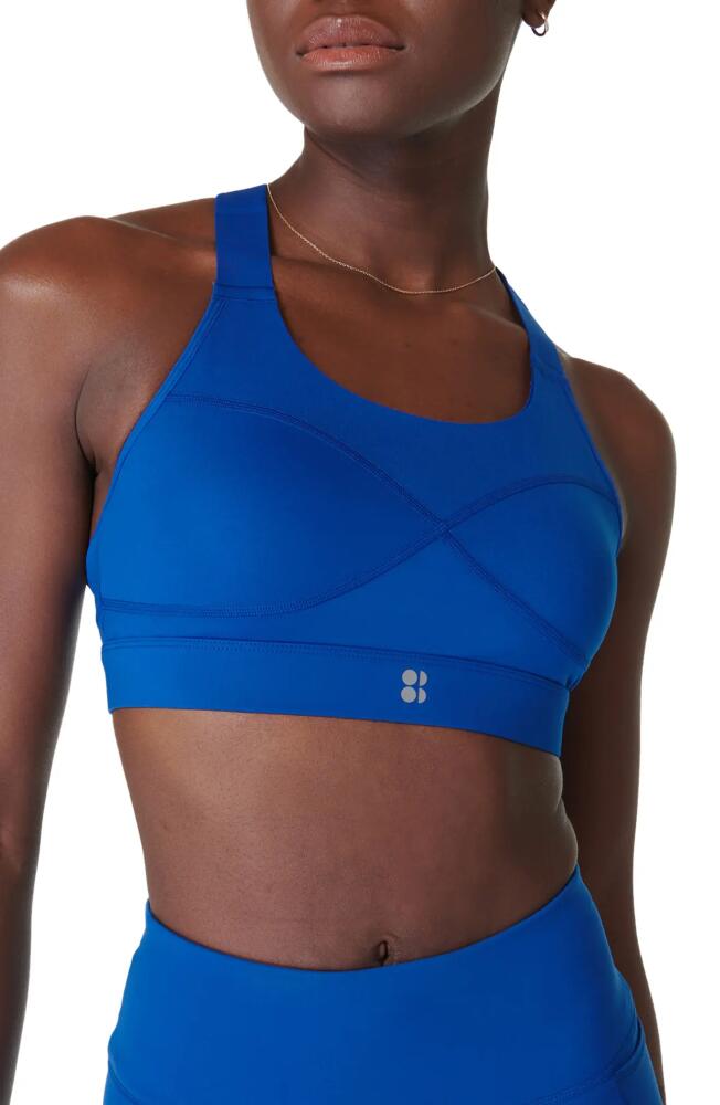 Sweaty Betty Power Medium Impact Sports Bra in Lightning Blue Cover