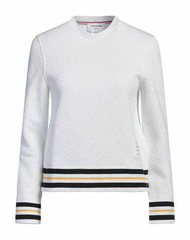 Thom Browne Woman Sweater White Cotton, Nylon Cover