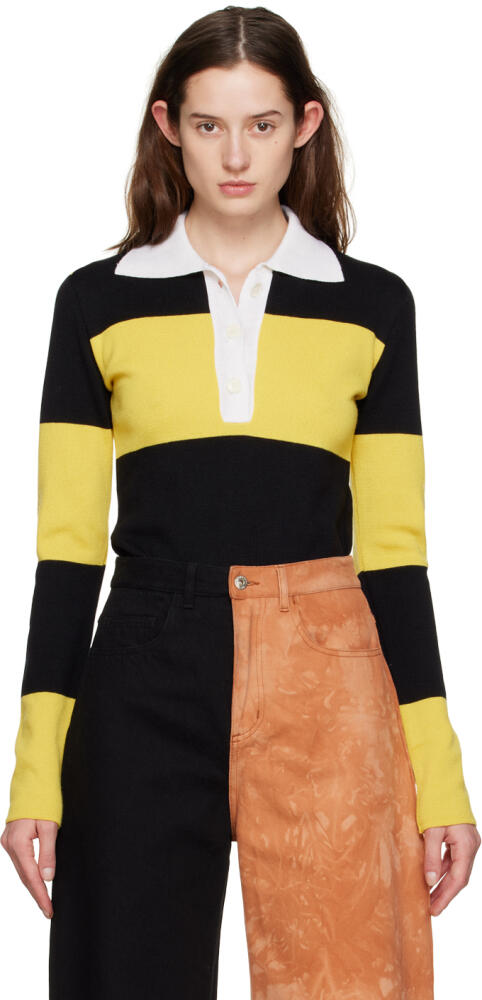 Marques Almeida Black & Yellow Three-Button Polo Cover