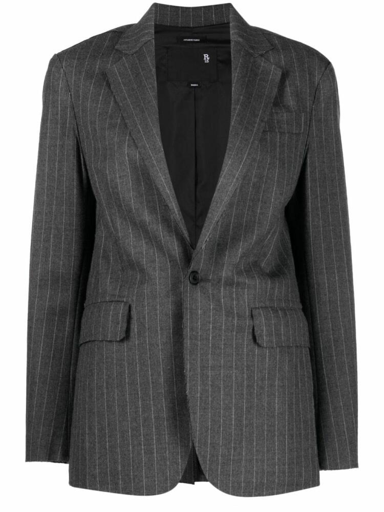 R13 pinstripe-pattern single-breast blazer - Grey Cover