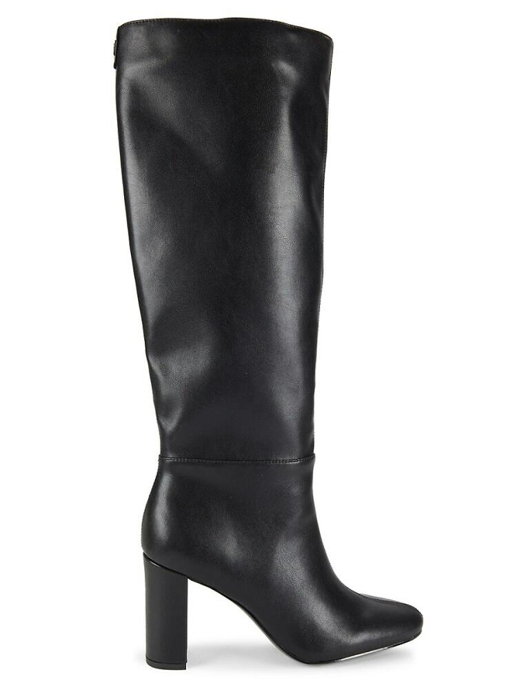 Karl Lagerfeld Paris Women's Vasco Faux Leather Knee Boots - Black Cover