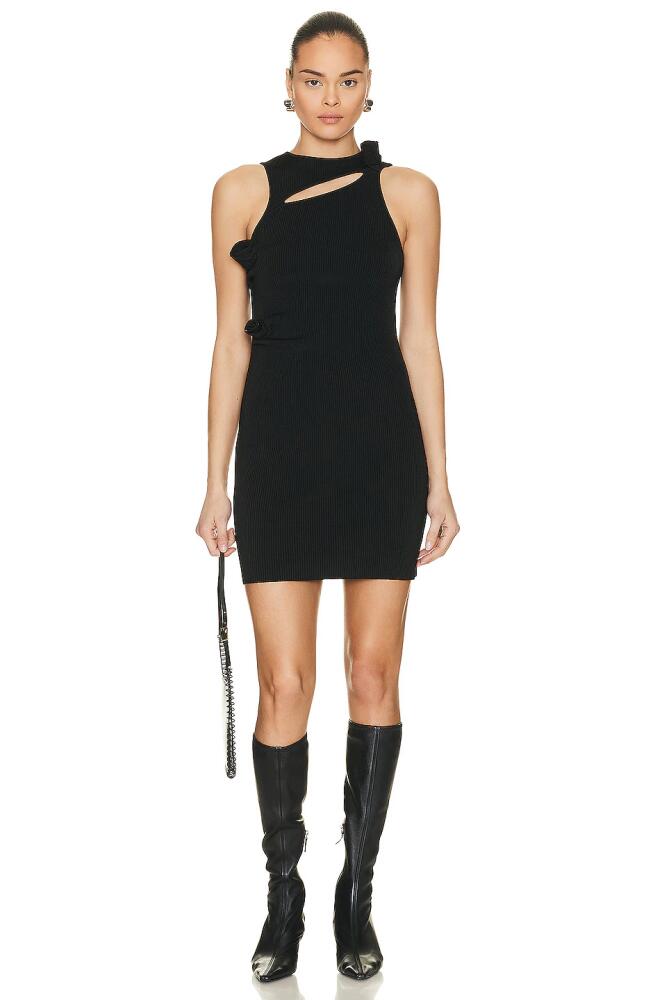 Coperni Asymmetrical Knit Mini Dress in Black Cover