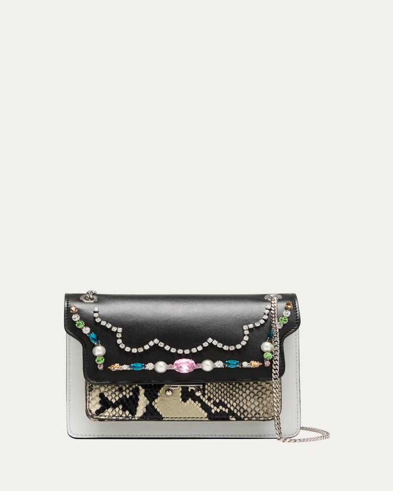 Marni Trunk Medium Rhinestone Calfskin Crossbody Bag Cover