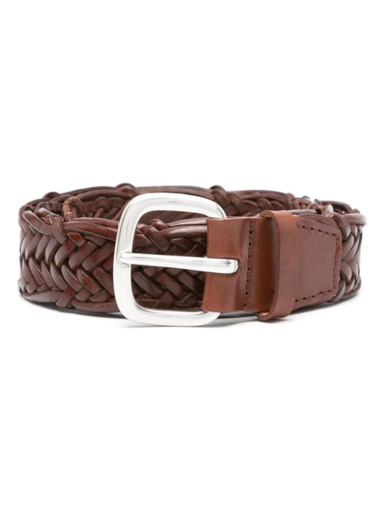 Orciani interwoven-design belt - Brown Cover