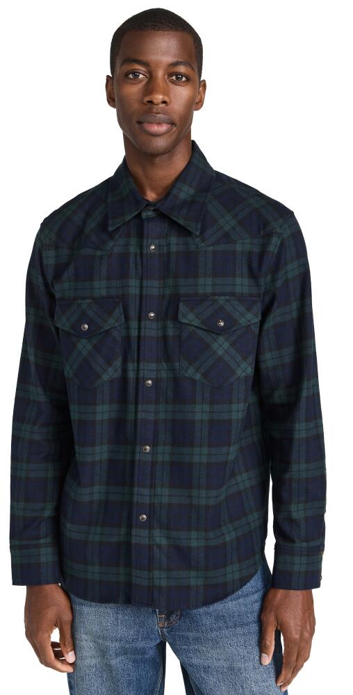 Nili Lotan Travis Button Up Shirt Green/Midnight Plaid Cover