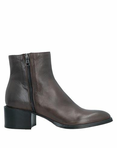 Fru. it Woman Ankle boots Dark brown Soft Leather Cover