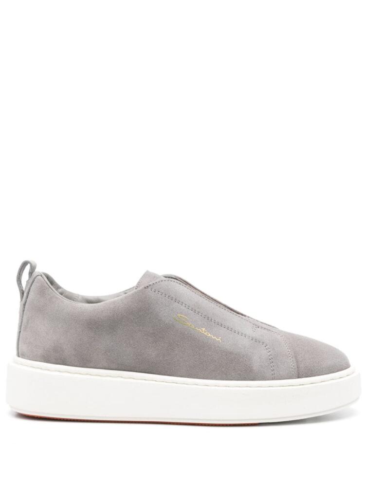 Santoni suede slip-on sneakers - Grey Cover