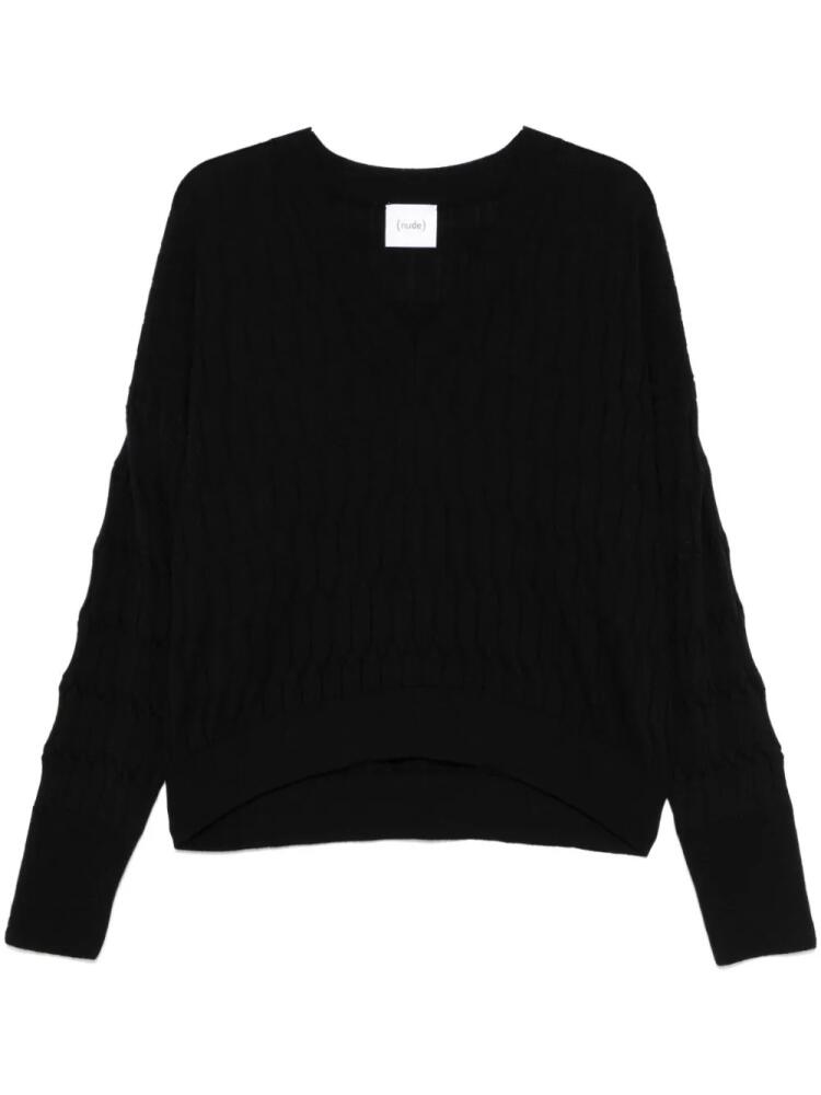 Nude wool sweater - Black Cover