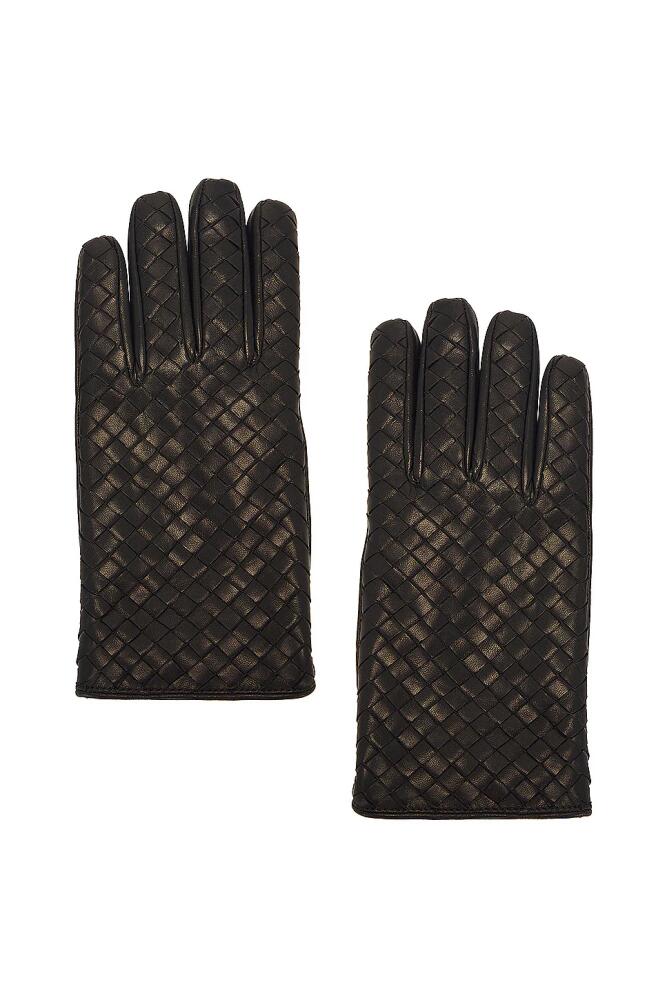 Bottega Veneta Intreccio Gloves in Black Cover