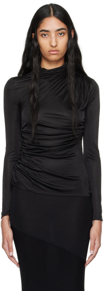 Atlein Black Ruched Long Sleeve Turtleneck Cover