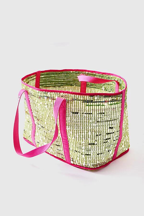 ANYBAG Recycled Weekender Woven Tote Bag in Neon Punch Cover