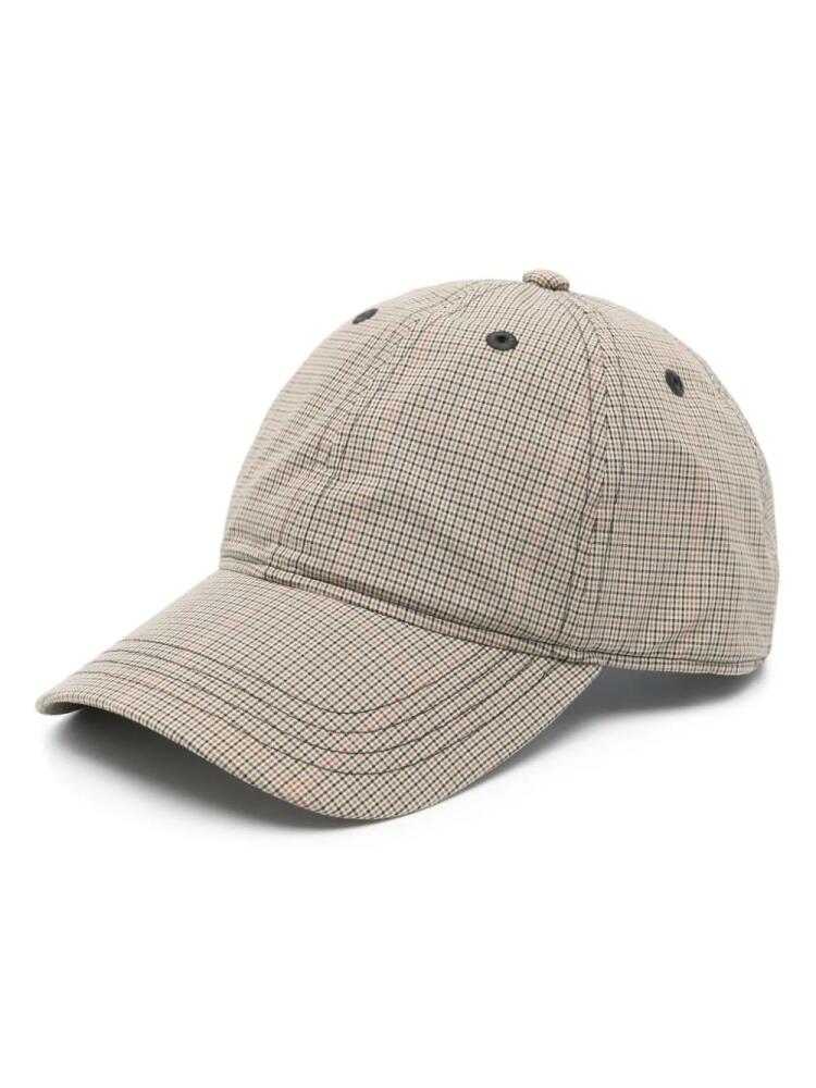 OUR LEGACY logo-engraved checked cap - Neutrals Cover