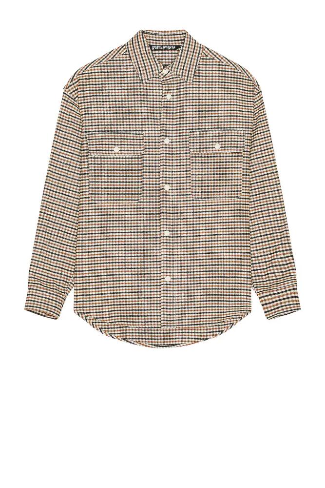 Palm Angels Micro Check Overshirt in Brown Cover