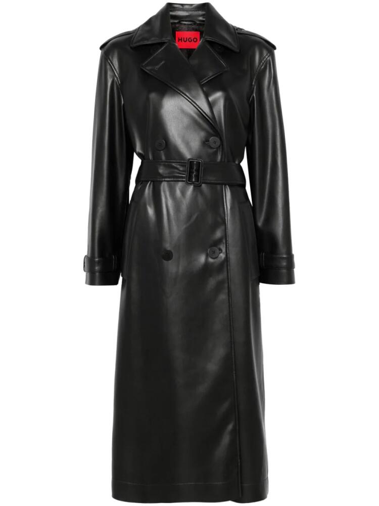 HUGO coated-finish trench coat - Black Cover