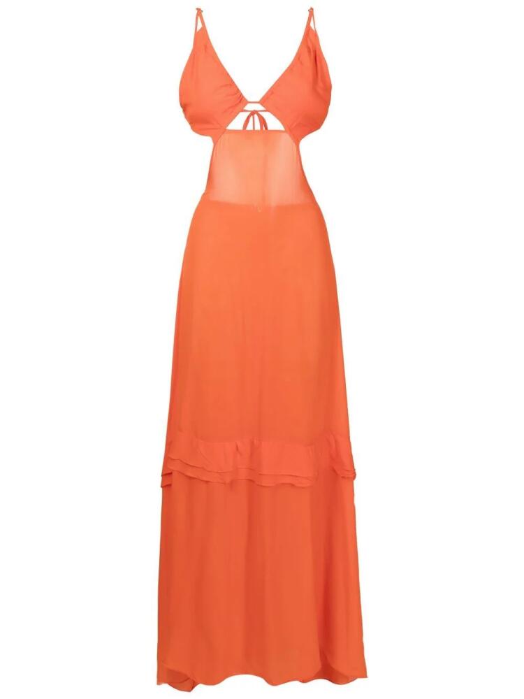 Amir Slama cut-out semi-sheer maxi dress - Orange Cover