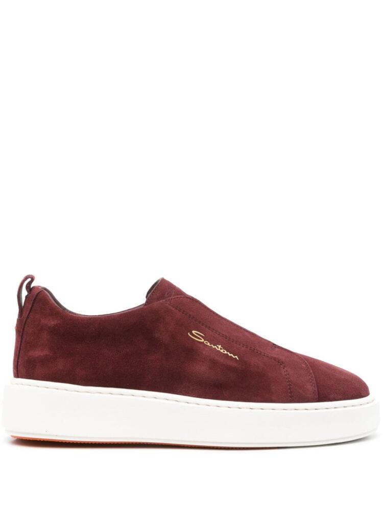 Santoni suede slip-on sneaker - Red Cover