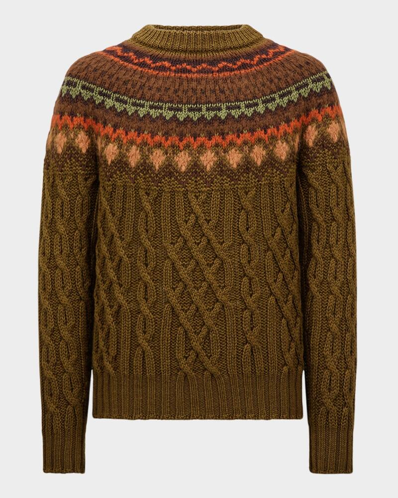 Moncler Grenoble Men's Patterned Cable-Knit Sweater Cover