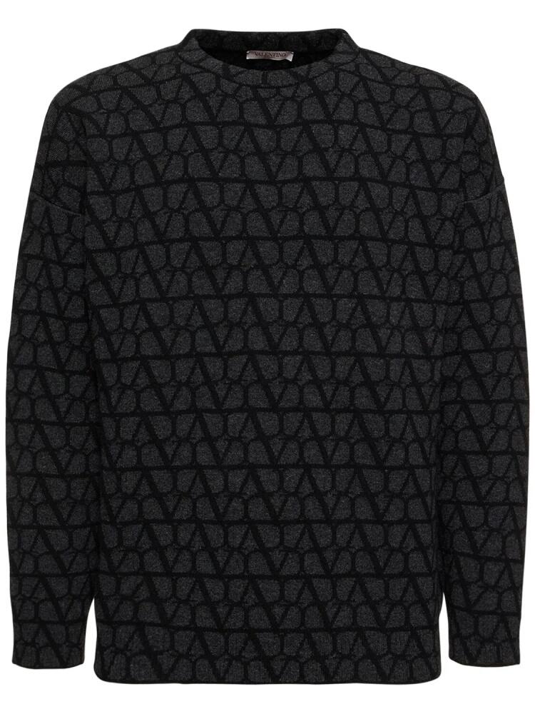 VALENTINO Toile Iconographe Wool Crewneck Sweater Cover