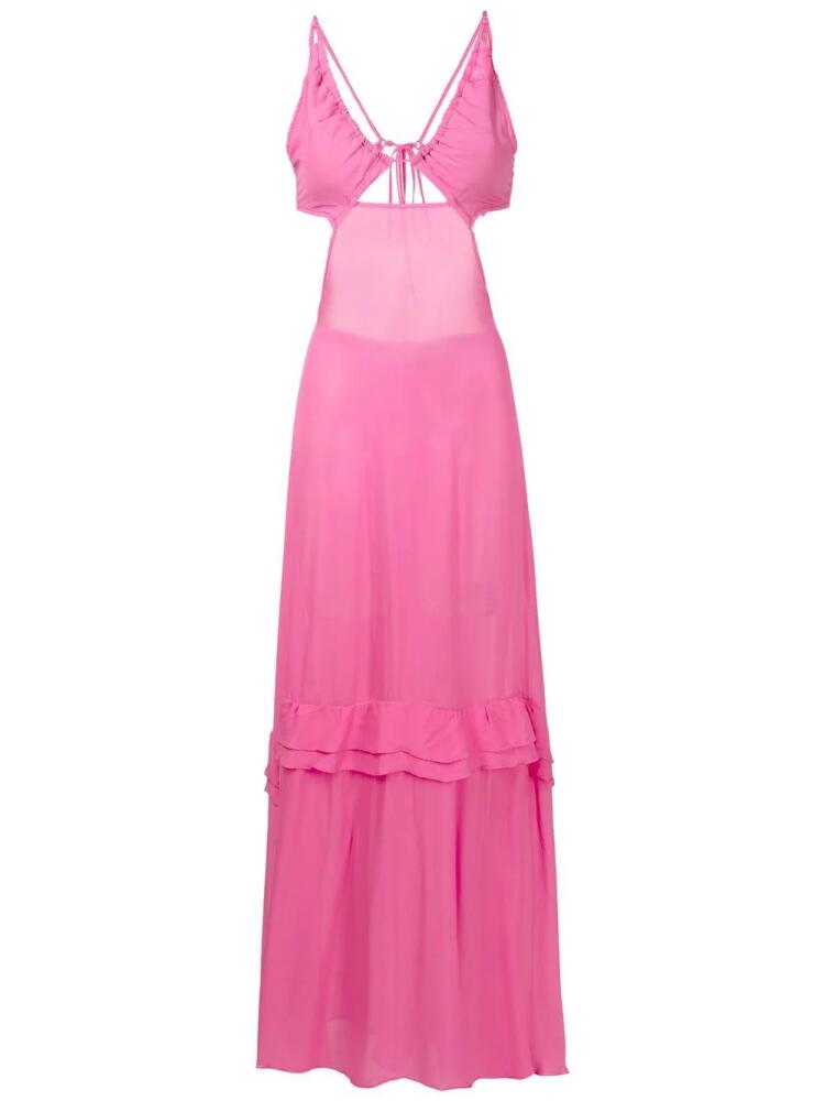 Amir Slama cut-out semi-sheer maxi dress - Pink Cover