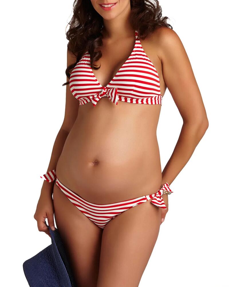 Pez D'Or Maternity Striped Two-Piece Bikini Swim Set Cover