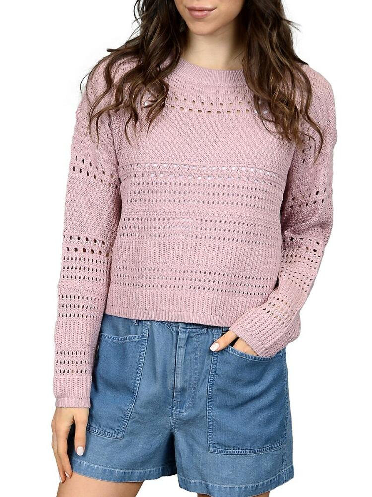 RD style Women's Talulla Pointelle Crewneck Sweater - Wood Rose Cover