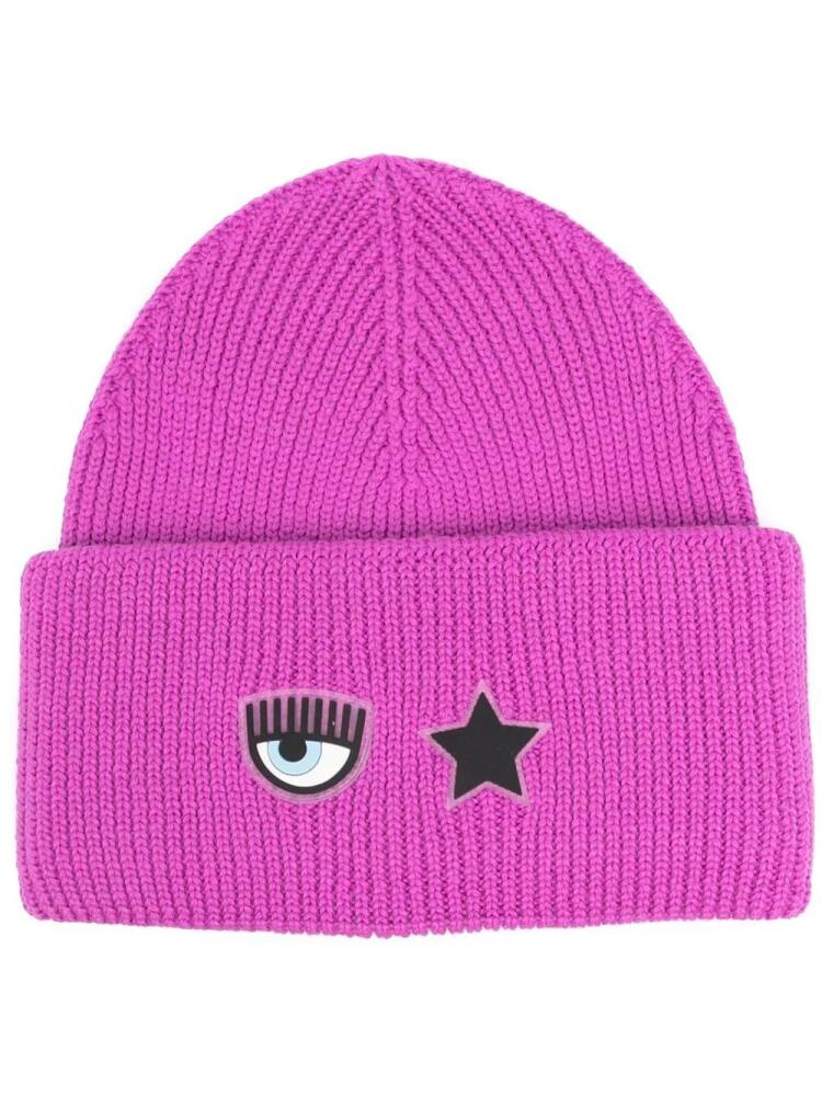 Chiara Ferragni Lana Eyestar ribbed beanie - Purple Cover