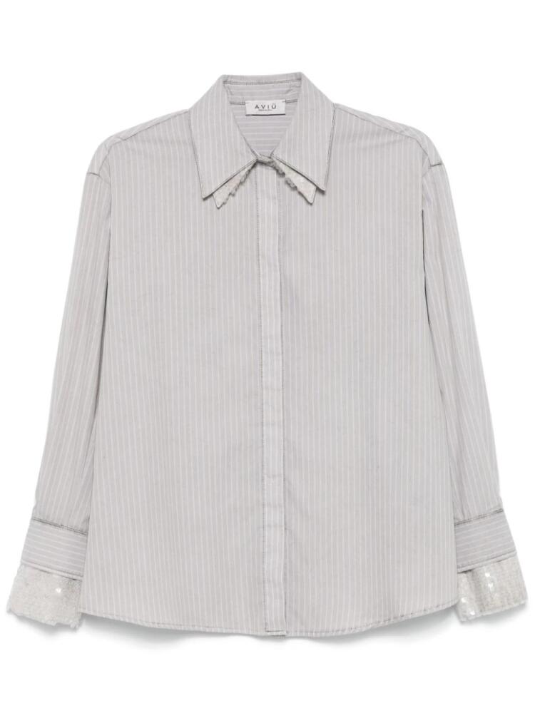 Aviù pinstriped shirt - Grey Cover