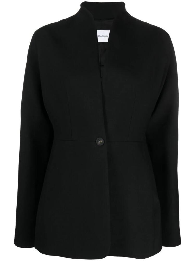 Ferragamo collarless single-breasted blazer - Black Cover