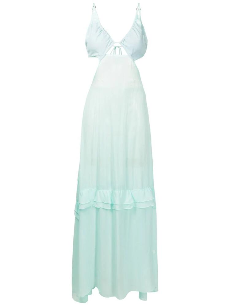 Amir Slama cut-out semi-sheer maxi dress - Blue Cover