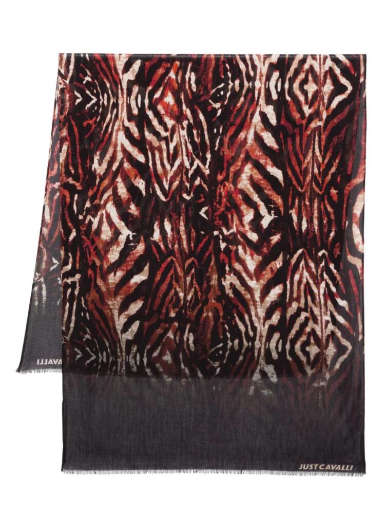 Just Cavalli abstract-print scarf - Black Cover