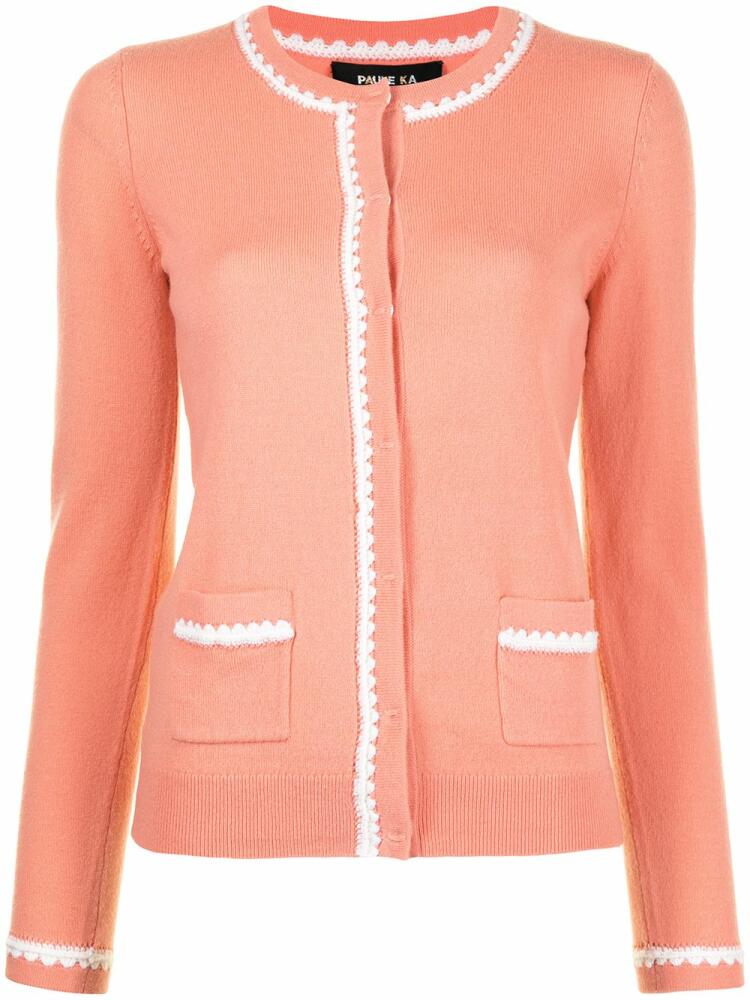 Paule Ka contrast trim cardigan - Pink Cover